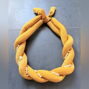 Elegant Gold Braided headband with Pearls